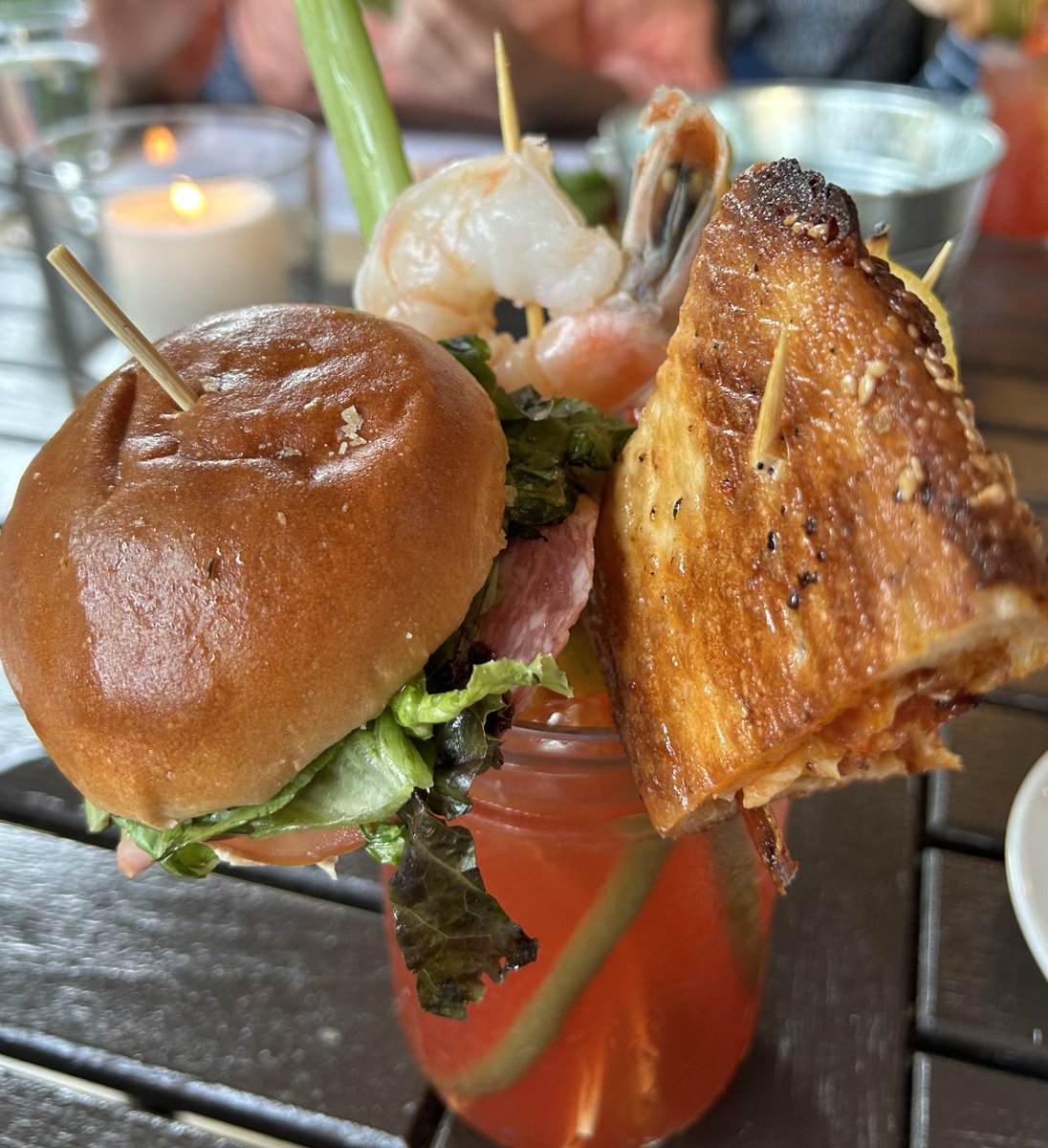 I am sure there is a Caesar in there somewhere. Starter drink at #Creekside winery oyster and wine pairing night! #niagara #wine