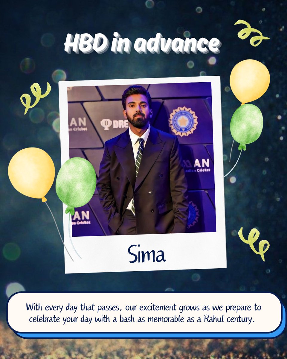 Simakabirthday's tweet photo. ༄ 2 𝕕𝕒𝕪𝕤 𝕝𝕖𝕗𝕥 𝕗𝕠𝕣 𝕊𝕚𝕞𝕒’𝕤 𝔻𝕒𝕪 🍰🍫

💌~ Each day leading up to your birthday feels like a century of excitement! Here’s to a celebration that’s as memorable as KL Rahul’s century 🏏🤍

ʄʀօʍ: @princhii 

@Heythere7890 
#HBDSima🥂 https://t.co/ZIxYp1r17g