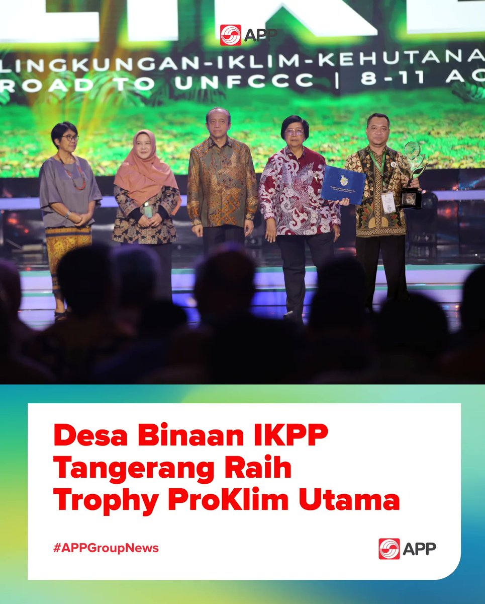 APPGroup_ID's tweet photo. IKPP Tangerang has won the Proklim Utama award from the Ministry of Environment and Forestry.  This award recognizes the collaboration between companies, the government, and local communities in helping to control climate change. Let's read the story!

#APPGroup #ProKlim #KLHK https://t.co/gI0CVV05x7