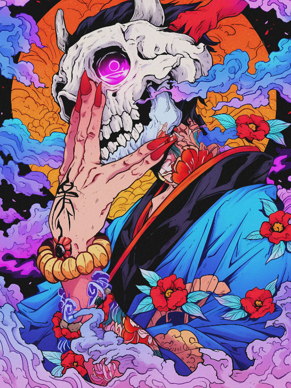 10kai_nft's tweet photo. 'Spirit of the Crimson Blossoms' 
'Inferno Warrior at Dawn' @Yuuki90s https://t.co/TpZiqOn22b