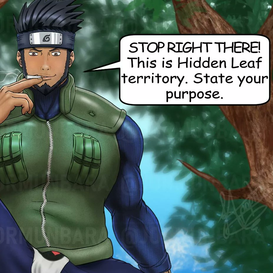 JORMUNBARA's tweet photo. I had my characters take a trip to the anime world. While walking through the forest guess who they found. It's your favourite ninja. Link in my bio for more. #naruto #asuma #anime #digitalart #graphics #bara #muscle #oc #baratits #baramuscle #hunk #barapect #baraart #barabody https://t.co/rWYNCiTDH6