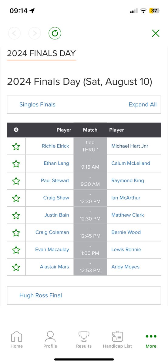 We’re off and running on Finals Day <a href="/ferenezegc/">Fereneze Golf Club</a>….opening pars in the Gents Championship. “Hole halved in 4, match All Square” like they used to shout at the old World MatchPlay at Wentworth 🏌️‍♂️