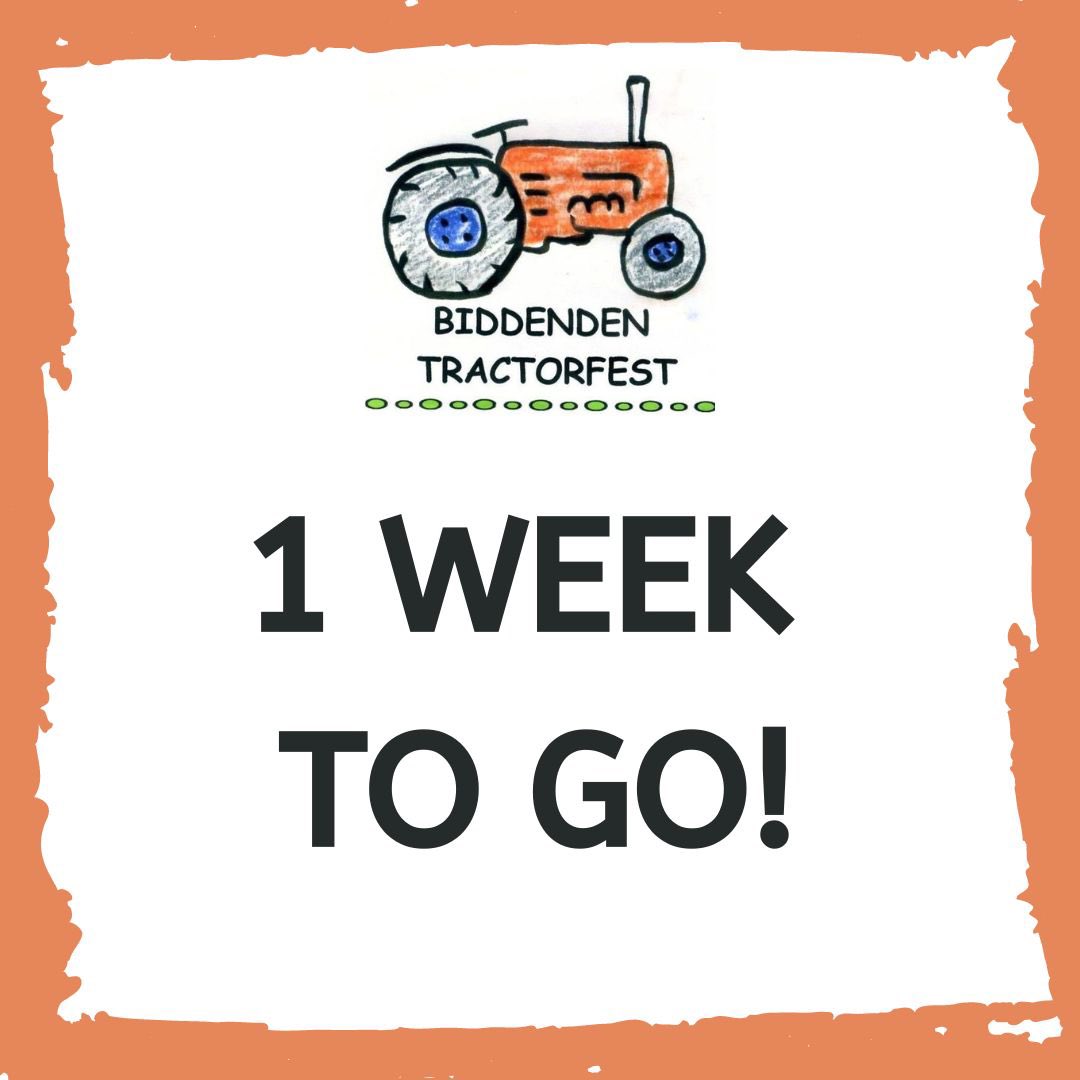 We are in to the final countdown to Biddenden Tractorfest 2024! One week until we’ll be welcoming you in the fields of Holden Farm 🚜

📍 Holden Farm, Sissinghurst Road, Biddenden, Kent TN27 8EZ
🎟️ Tickets available at advance discounted rates at tractorfest.co.uk/prices/