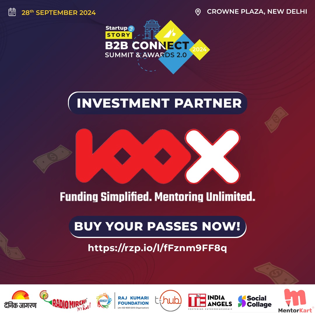 startupstorym's tweet photo. Excited to have @100X_VC onboard as our Investment Partner at Startup Story B2B Connect Summit &amp; Awards 2.0! 🚀 

Secure your passes now! https://t.co/VHVQjlT9Y7

#100XVC #InvestmentPartner #Startups #Entrepreneurship #StartupFunding #B2BConnect #StartupStory https://t.co/7giSeI0i0L