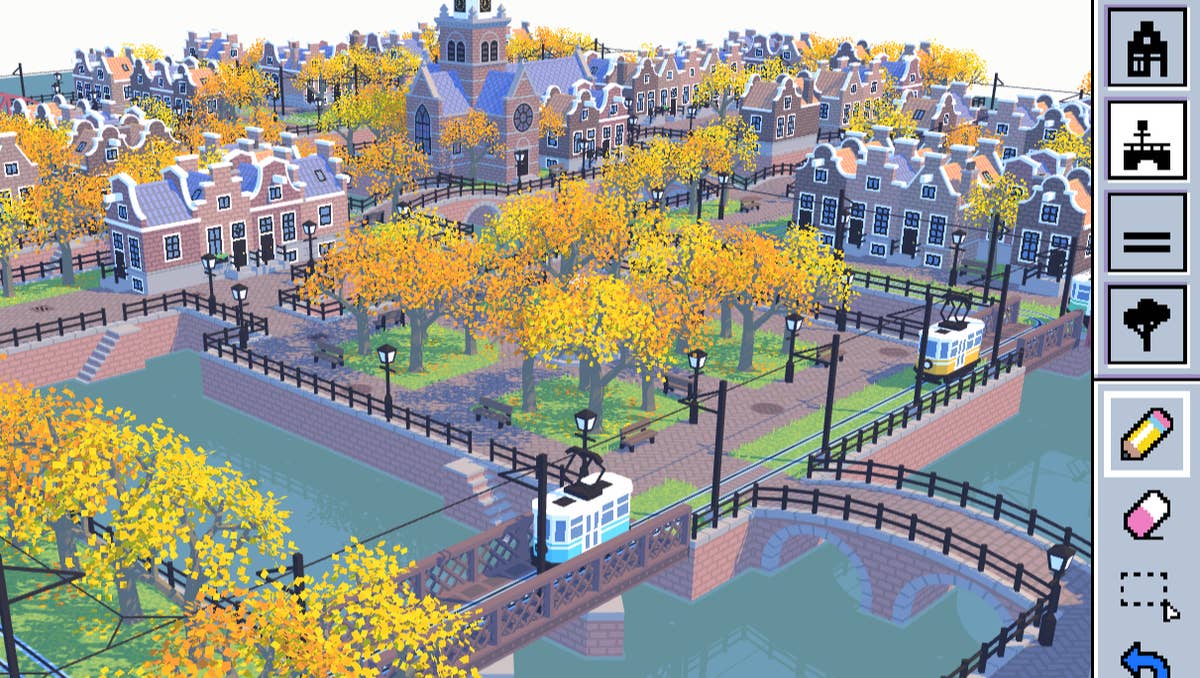 gamergdotone's tweet image. Assembling a quaint Dutch town with iron bridges and dinky trams sounds relaxing. Matt Stark, the creator of Viewfinder, offers this free browser-based builder, Tramstertram. Ideal for a laid-back gaming session. #IndieGames #TownBuilder #Tramstertram