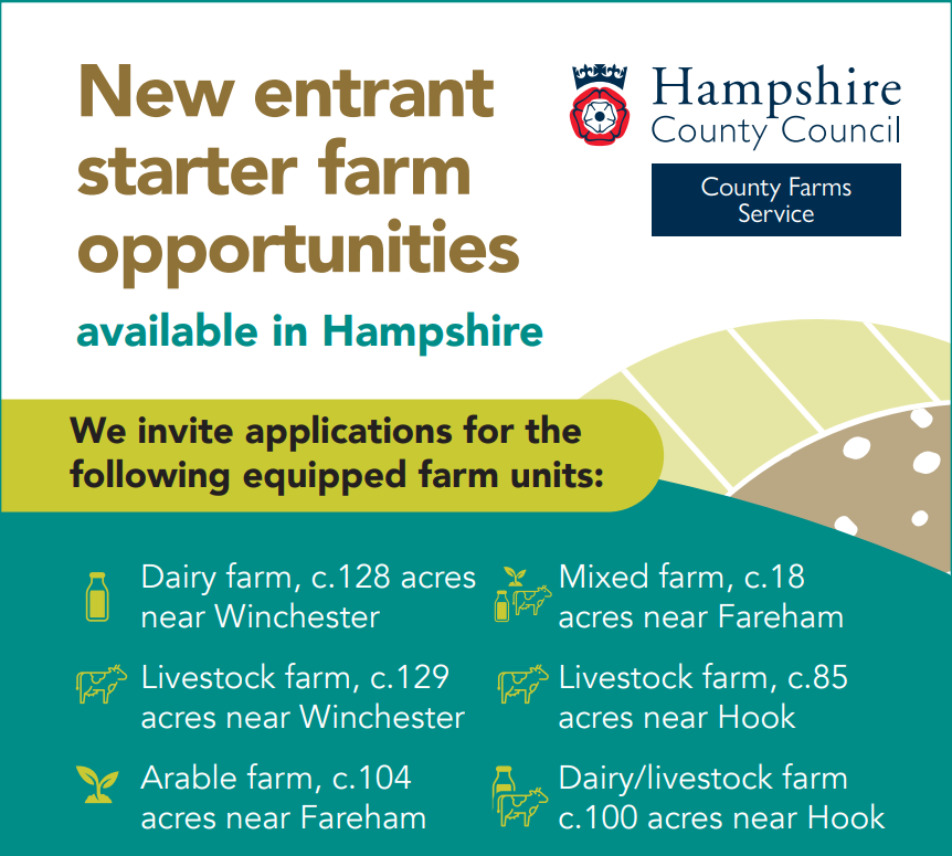 Apply now or find out more
hants.gov.uk/countyfarms