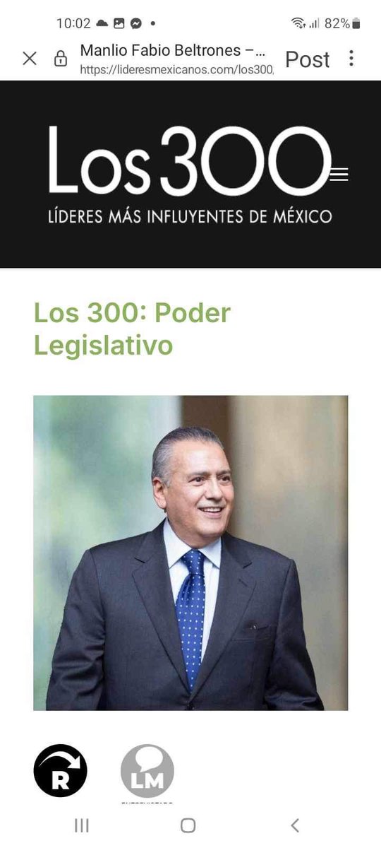 bettyparedon's tweet photo. Les comparto nuestro Senador Manlio Fabio Beltrones ha sido incluido en los #300 líderes lugar 39 #OrgulloSonorense
El Lic. @MFBeltrones aparece 1 año más en #Los300 de @LideresMexicano,reconocimiento a su gran capacidad y liderazgo👏👏👏#Beltrones #VaQueVa https://t.co/lN9iBMmfaX