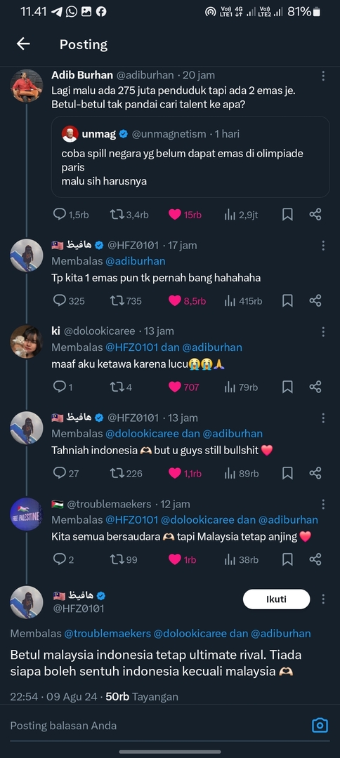 cw , tw // harshwords , harsh words , war 
ngakak banget cok 😭 💚
