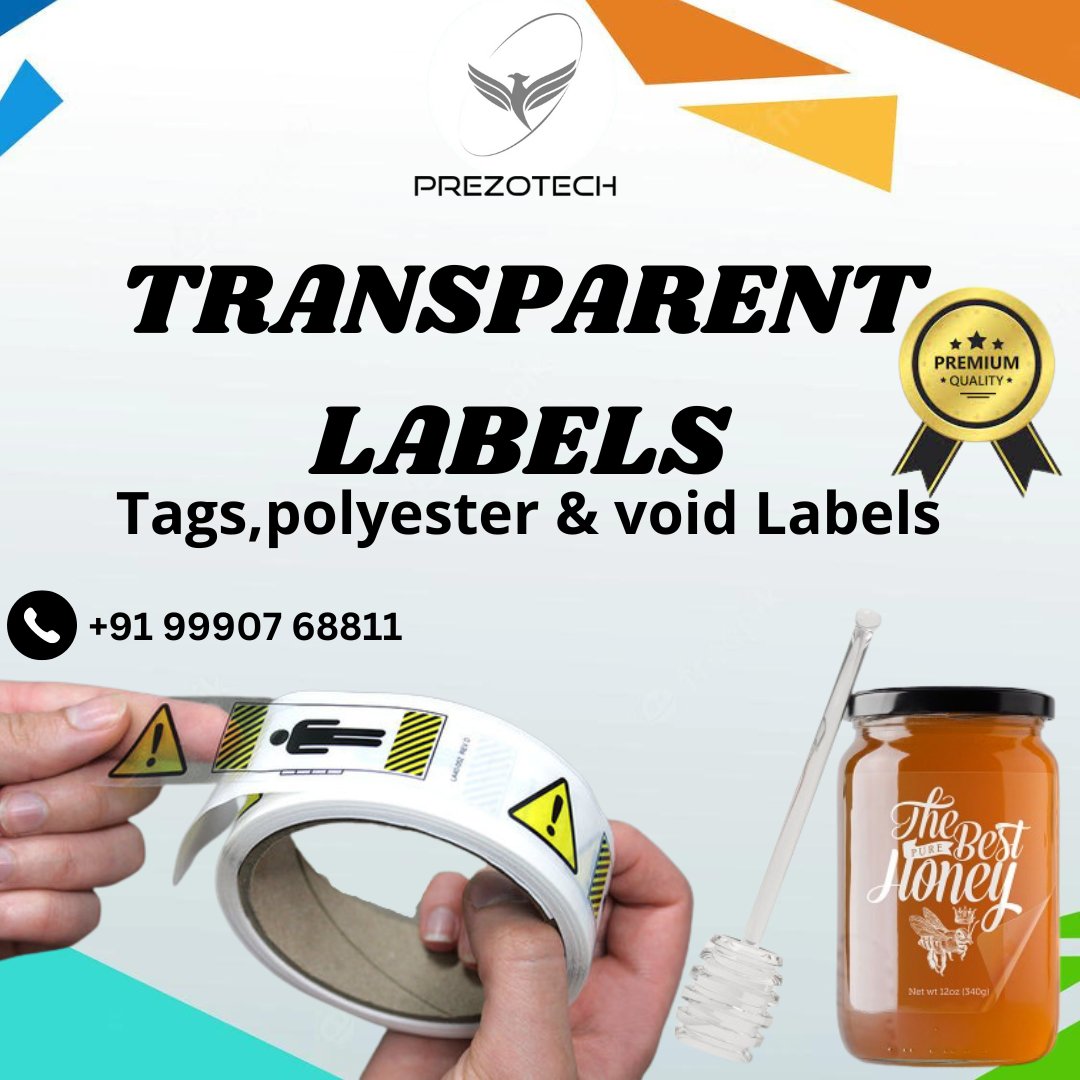 prezotechsol's tweet image. "Enhance your products with our premium transparent labels! Ideal for tags, polyester, and void labels. Perfect for showcasing your brand with clarity and style.

#TransparentLabels #PremiumLabels #ProductBranding #CustomLabels #PolyesterLabels #VoidLabels
