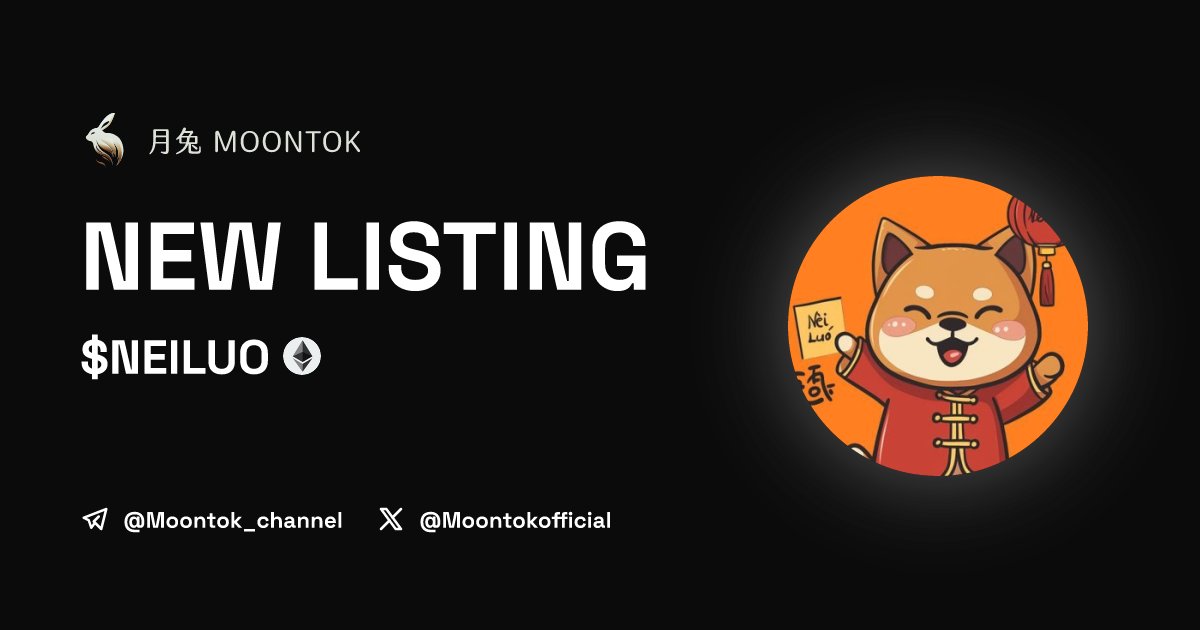 MoontokListing's tweet photo. ⚡ 月兔雷霆 - Moontok Xpress

NeiLuo ($NEILUO)
https://t.co/WcVebnMA55

0xCCcabbE13f5a9c0fAd8F1A922E08d8246f2Dd9A5

LIQ: $12,073 | MC: $22,134

#altcoin #memecoins @Neiluo_Eth @moontokofficial https://t.co/H6RmVISNLq