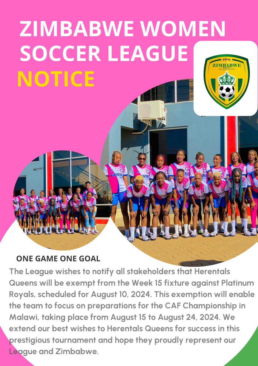 Zimbabwe Women Soccer League tweet media
