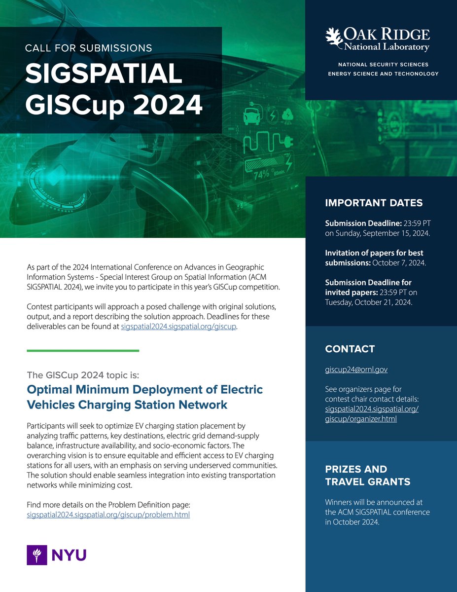 SIGSPATIAL_GIS's tweet image. ACM SIGSSPATIAL GISCup 2024 Call for Submissions