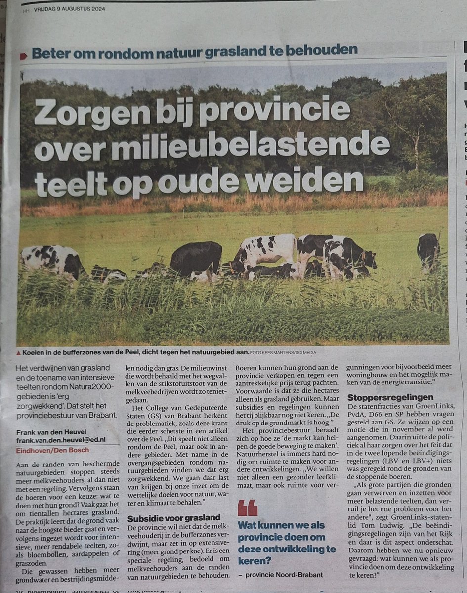 Krokodillentranen? Nee hoor! Na jaren uitroken van de #veehouderij (dierlijk voedsel) in <a href="/Brabant/">Provincie Noord-Brabant</a> leggen we nu de #akkerbouw en #tuinbouw aan banden (plantaardig voedsel) om zich vervolgens te realiseren dat ze voor hun #kiezers de #voedselzekerheid op het spel hebben gezet.