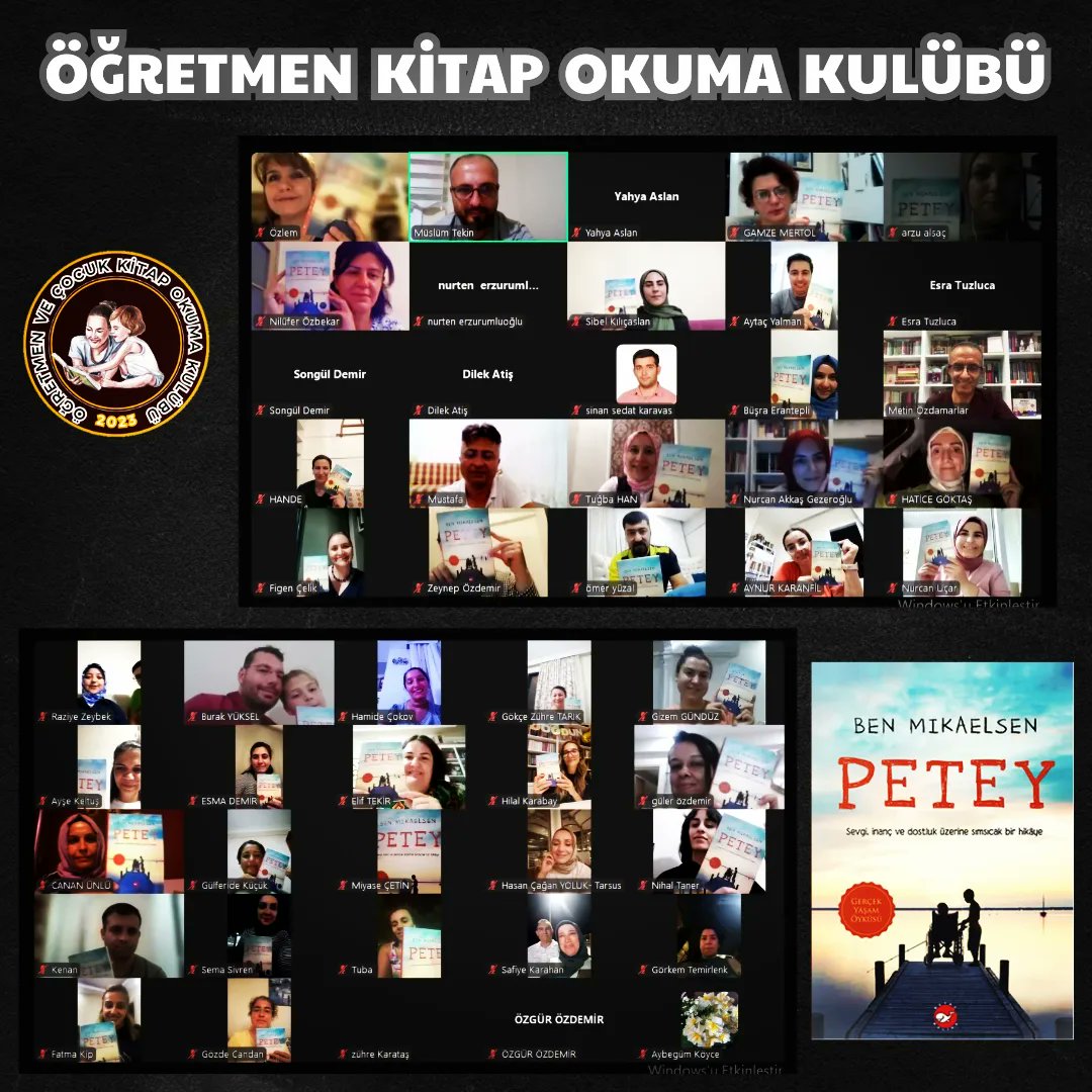 Çocuk ve Öğretmen Kitap Okuma Kulübü (@mte2333) on Twitter photo Öğretmen Kitap Okuma Kulübümüzde dün akşam etkileşimli çevrimiçi olarak Ben Mikaelsen "Petey" kitabını değerlendirdik.
Katılım gösteren tüm öğretmen arkadaşlarımıza çok teşekkür ederiz.
<a href="/MetinOzdamarlar/">Metin Özdamarlar</a>
<a href="/muslumtekin2007/">Müslüm Tekin</a> Öğretmen Kitap Okuma Kulübümüzde dün akşam etkileşimli çevrimiçi olarak Ben Mikaelsen "Petey" kitabını değerlendirdik.
Katılım gösteren tüm öğretmen arkadaşlarımıza çok teşekkür ederiz.
<a href="/MetinOzdamarlar/">Metin Özdamarlar</a>
<a href="/muslumtekin2007/">Müslüm Tekin</a>