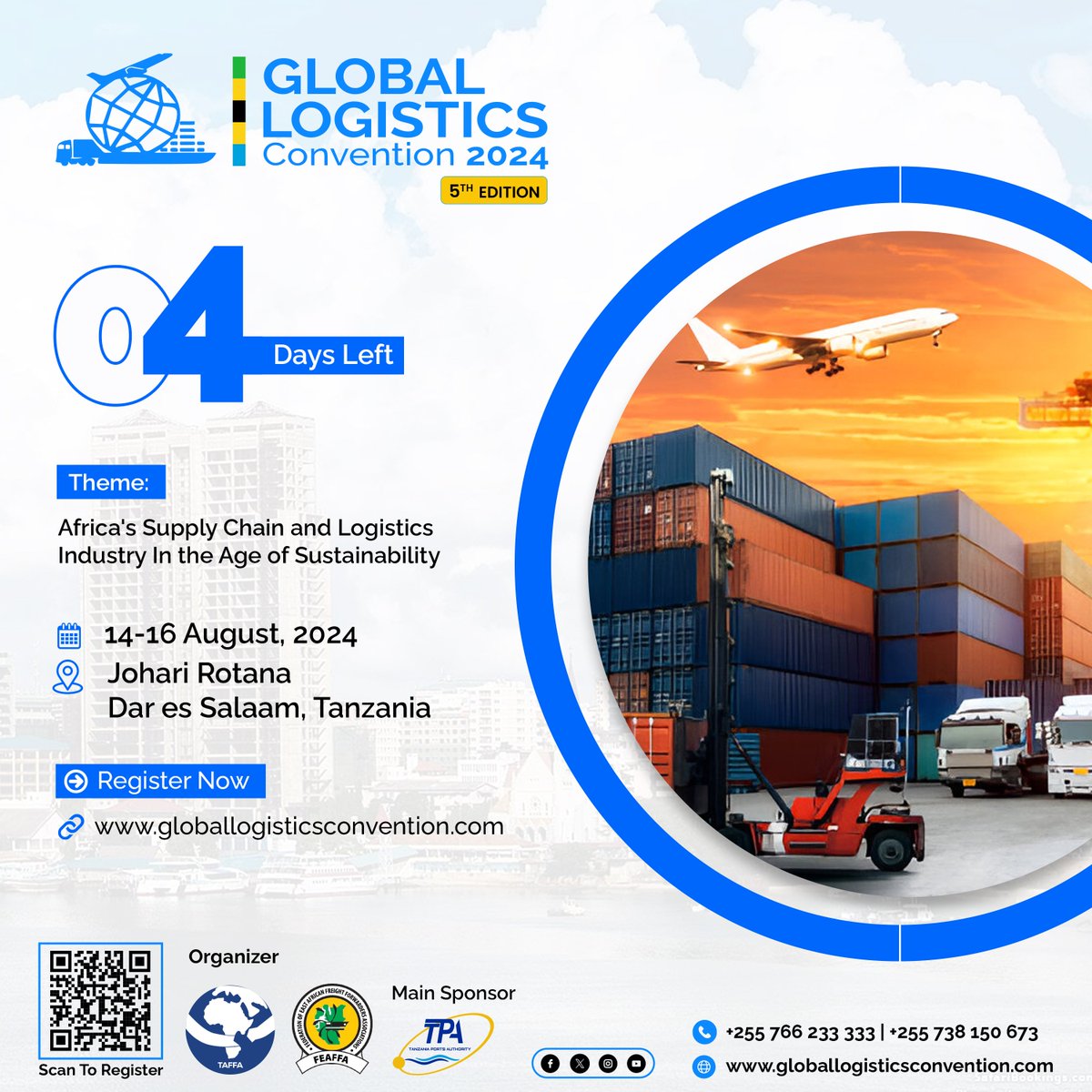 TaffaOrg's tweet image. 4 Days to Go: GLC 2024 Awaits!
Prepare for the ultimate logistics event of the year. Don’t miss out!