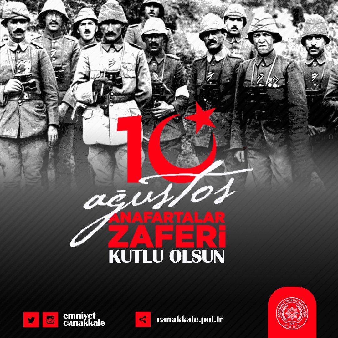 #AnafartalarZaferi

Başta Gazi Mustafa Kemal Atatürk olmak üzere bu zaferi bizlere kazandıran tüm kahramanlarımızı saygı, rahmet ve minnetle anıyorum. 

Anafartalar Zaferi 109 Yaşında!