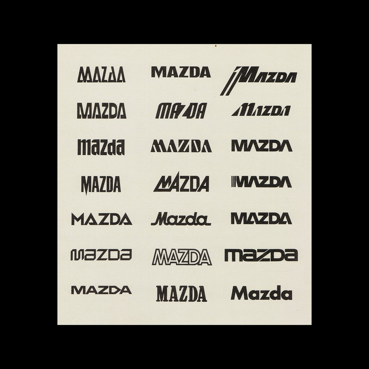 DesignReviewed's tweet image. Initial logo concepts for Mazda designed by PAOS
Scanned from Mazda – PAOS Design, [The World of Corporate Beauty], CI Design, (23 Book Set), 1989 designreviewed.com/artefacts/mazd… #logodesign #logoconcept