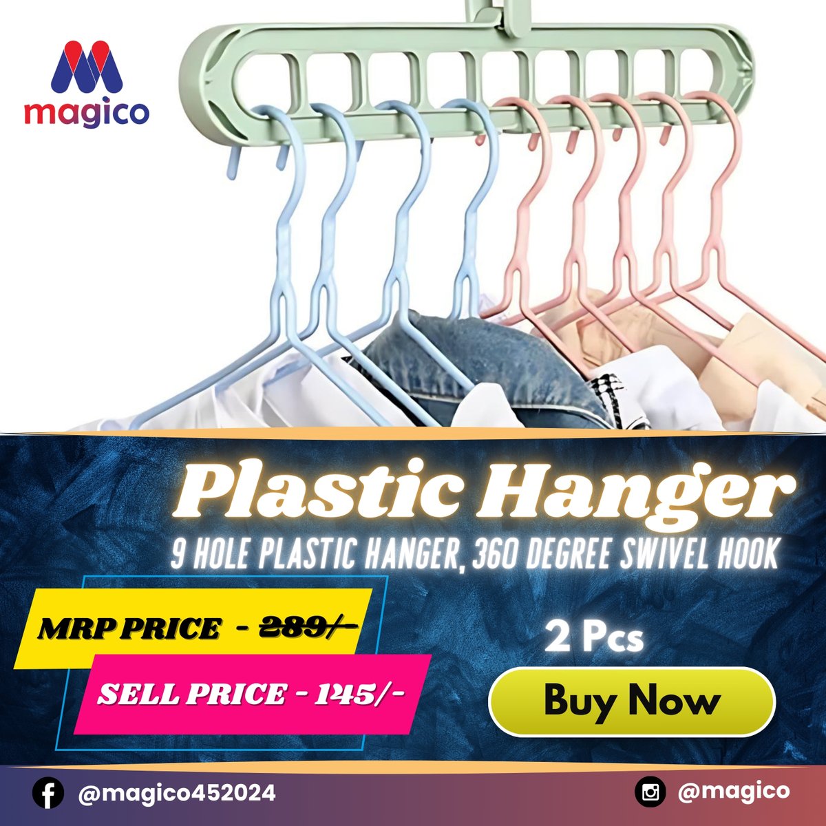 m40243757's tweet image. Transform your closet into a clutter-free zone with our 9 Hole Plastic Hanger! 

#closetstorage #wardrobehack #swivelhangers #spacesaver #homeorganization #budgetfriendly #storagesolutions #declutteryourlife #smartshopping