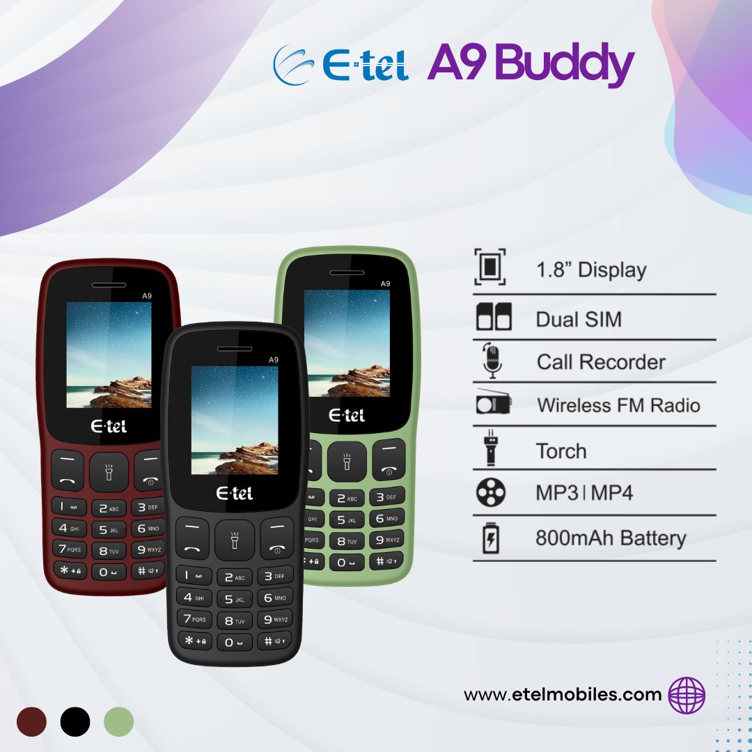 BrantelLanka's tweet photo. E-tel A9 Feature phone. Click on https://t.co/YqqAUgSKji for detailed specifications.
 #FeaturePhone #smallphone #basicphone #valueformoney https://t.co/MYtoqEbZjC