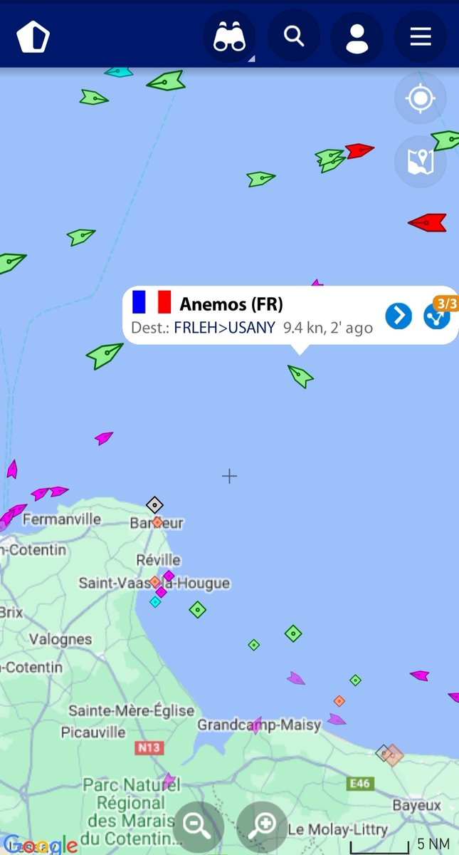 #Anemos tout dessus #àlavoile dans la Manche. À 9,4 nœuds à une vingtaine de milles devant Barfleur. Ça accélère !
