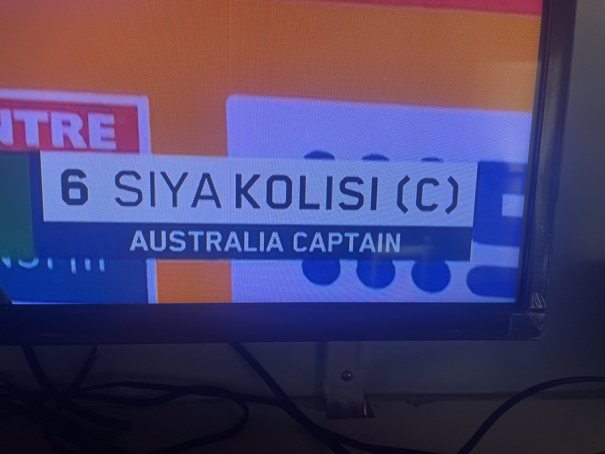 Pencil1967's tweet photo. @SuperSportTV Just a quick note Siya is NOT the Australian captain https://t.co/fBfzwUXp2y