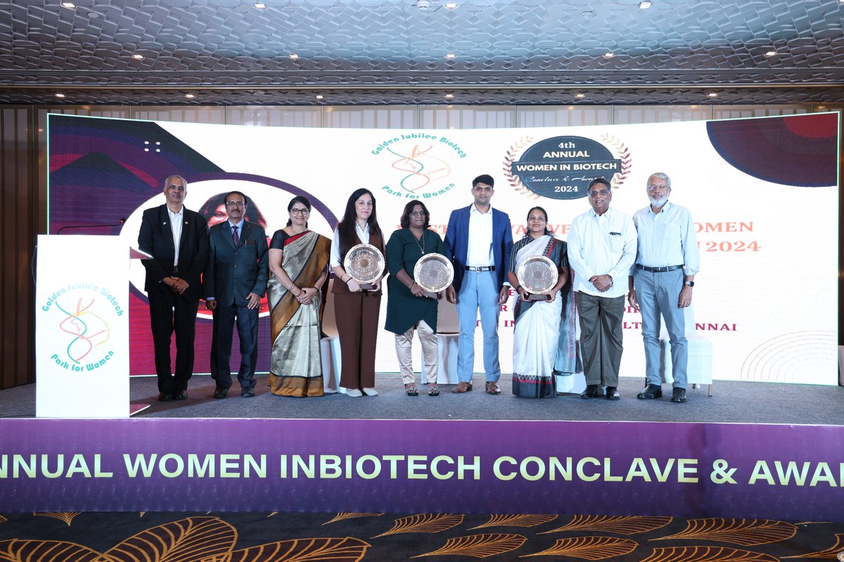 @BiotechPark celebrated the Fourth Women in Biotech Conclave and Awards on 8th August 2024. Thiru. Sandeep Nanduri IAS MD, Tidco presented the awards to the winners. Congratulations to all the awardees and Park wishes the Best for their future endeavors.
<a href="/BIRAC_2012/">DBT-BIRAC</a> 
<a href="/DBTIndia/">Department of Biotechnology</a>