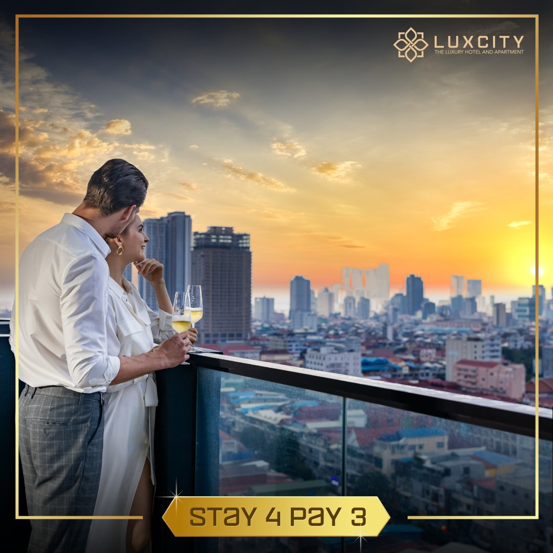 luxcitycom's tweet photo. Don't miss out! Book now and enjoy a 4th night stay for free at Luxcity!! Choose from our luxurious Studio Queen, Studio Twin, Deluxe Classic, Deluxe Premium, and Executive Residence rooms and indulge in the ultimate relaxation experience. https://t.co/VHDjKDm8i4