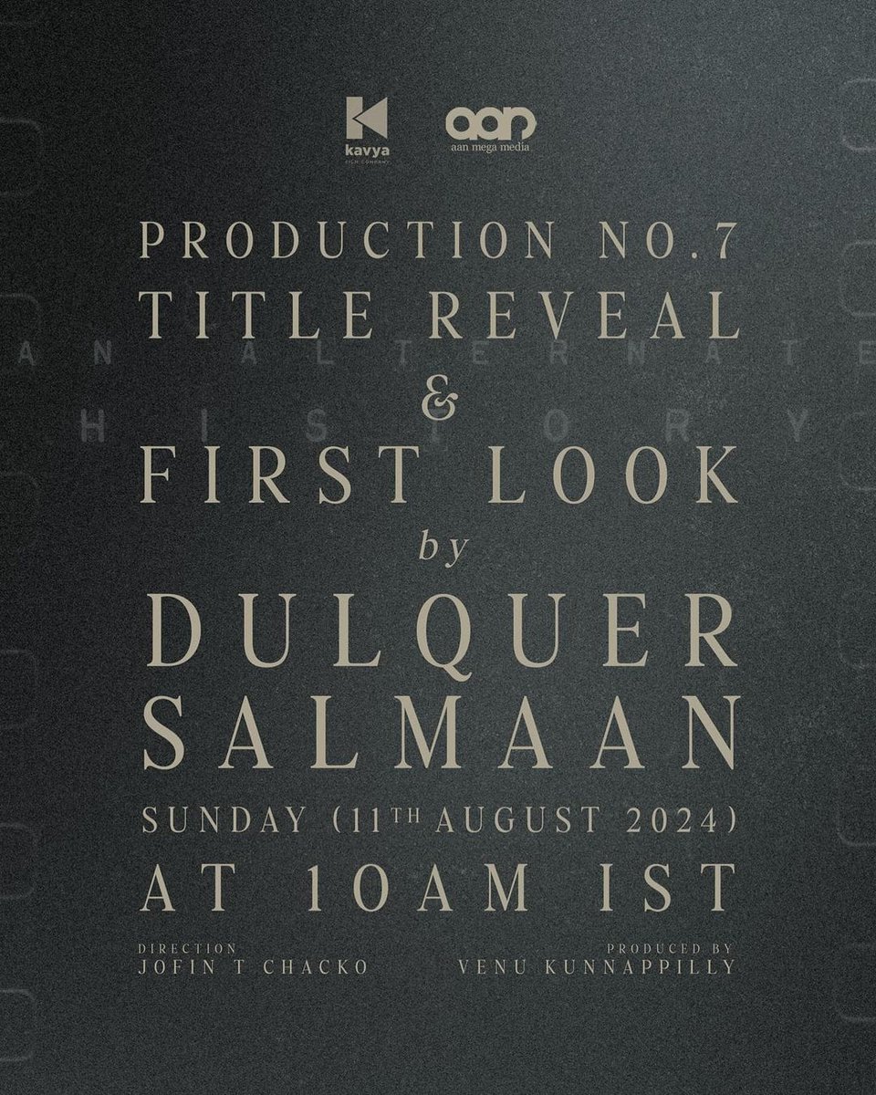 balu_dq's tweet photo. Title Reveal & First Look By #DulquerSalmaan on Tomorrow 10AM!!
#AsifAli - #JofinTChacko - #KavyaFilms #ProductionNo7 https://t.co/Q1Eleo1GDi