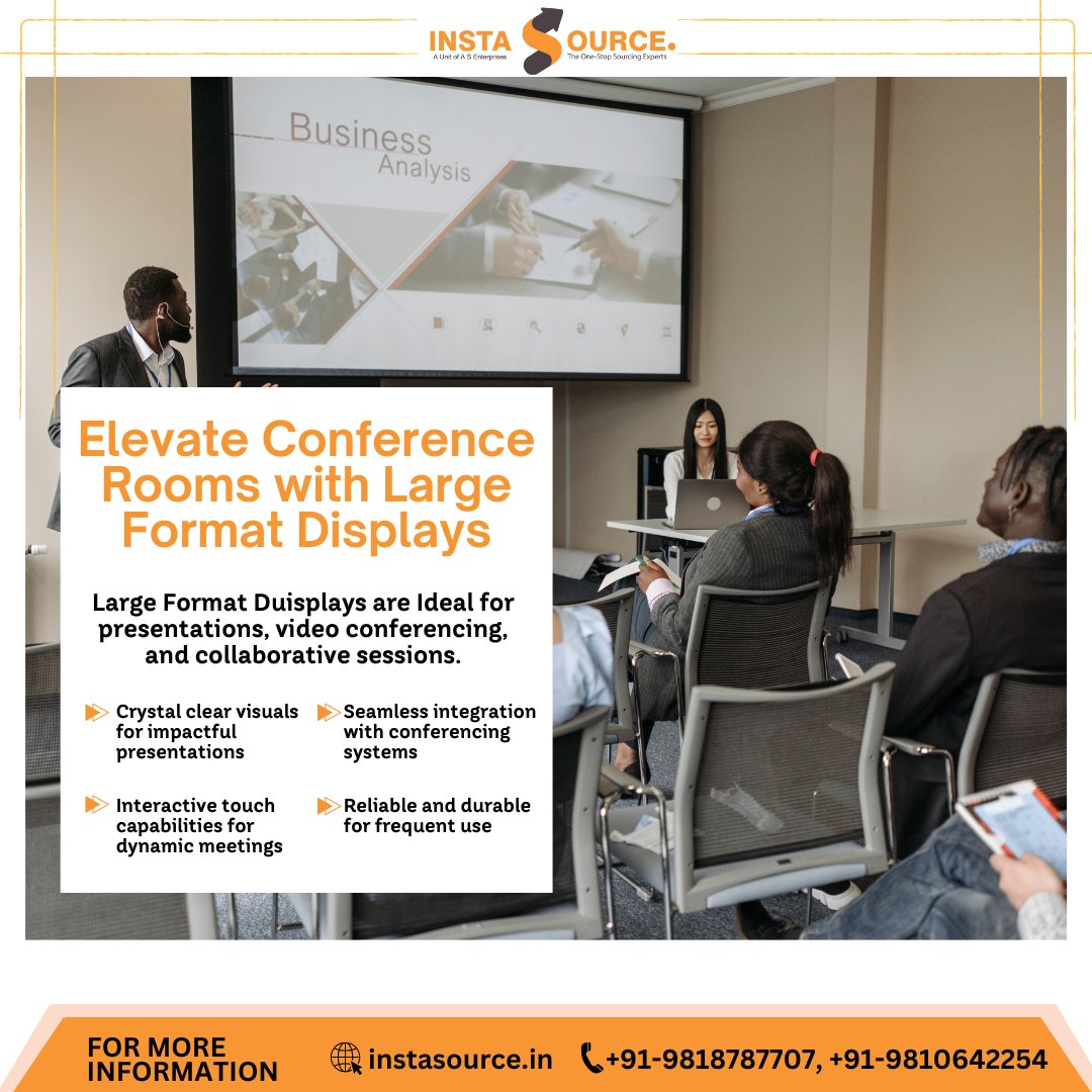 instasource_ind's tweet image. Elevate Conference Rooms with Large Format Displays!

For More Information, Visit: instasource.in
Or Call/Whatsapp: 9818787707, 9810642254

#LFD #LargeFormatDisplay #Presentation #VideoConferencing #B2Bsales #AuthorizedDistributor