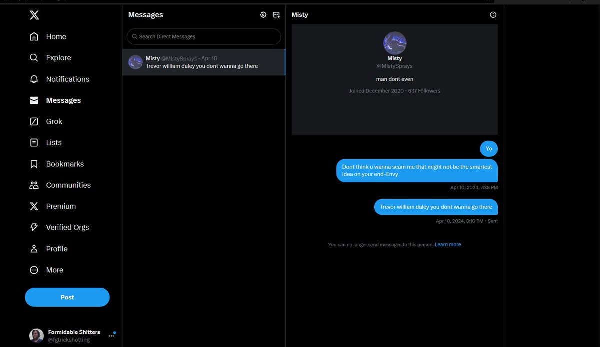 fgtrickshotting's tweet photo. @MyolLife Affiliating with somebody who bullies autistic people is kinda wild. You also affiliate with Envy the guy who wants people swatted over nothing. insane. https://t.co/UBycW6rpXZ