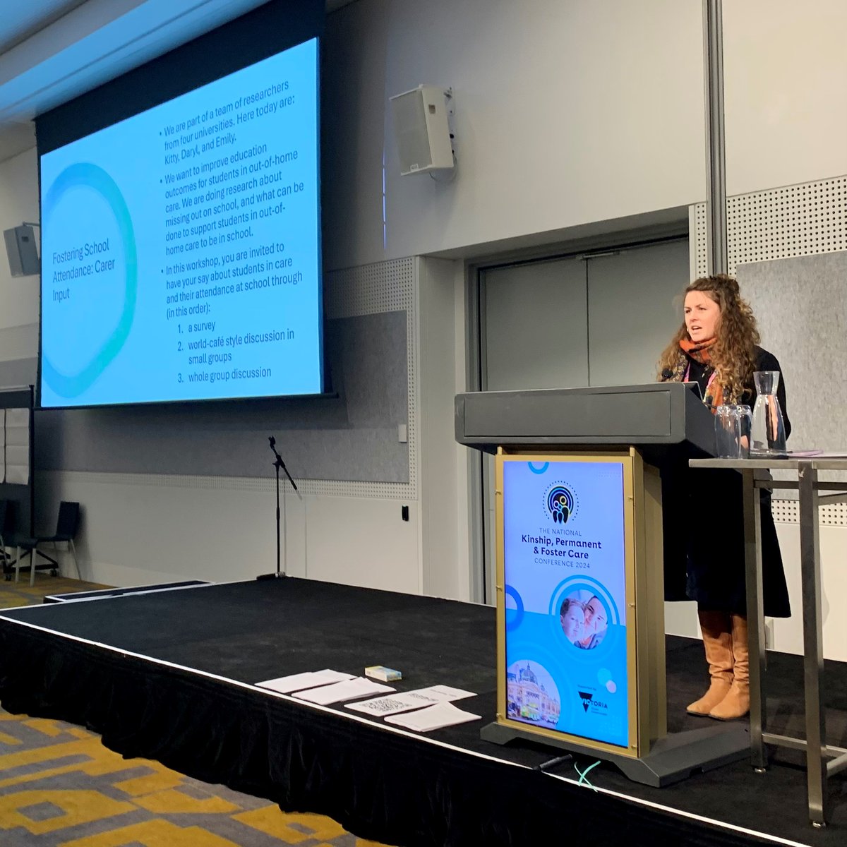 Such a privilege to offer workshops at the 2024 National Care Conference with <a href="/HigginsDaryl/">Daryl Higgins</a> and <a href="/EmilyRudling/">Emily Rudling</a>  Big thanks to carers &amp; care sector workers, your insights will help us find ways for kids in care to benefit from school just like any other child