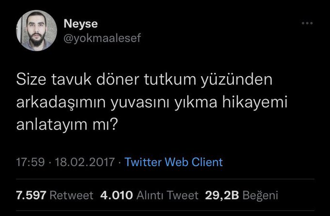 Twitter tarihinin efsane tavuk döner floodu