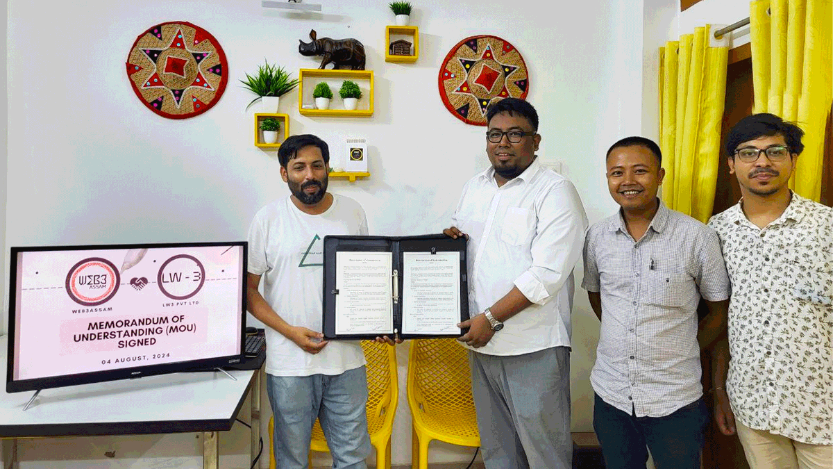 Web3Assam's tweet photo. GM fam!! 👋
@Web3Assam has signed an MoU with @LW3India to explore & connect with the coolest #blockchain protocols of #web3 industry. 🚀
Signed, sealed, and ready to shake things up in the North Eastern part of #India. Here’s to innovation, collaboration, and a whole lot of #web3 fun ahead.🙌🏻🥳
#Web3Assam #LW3India #web3community #Guwahati