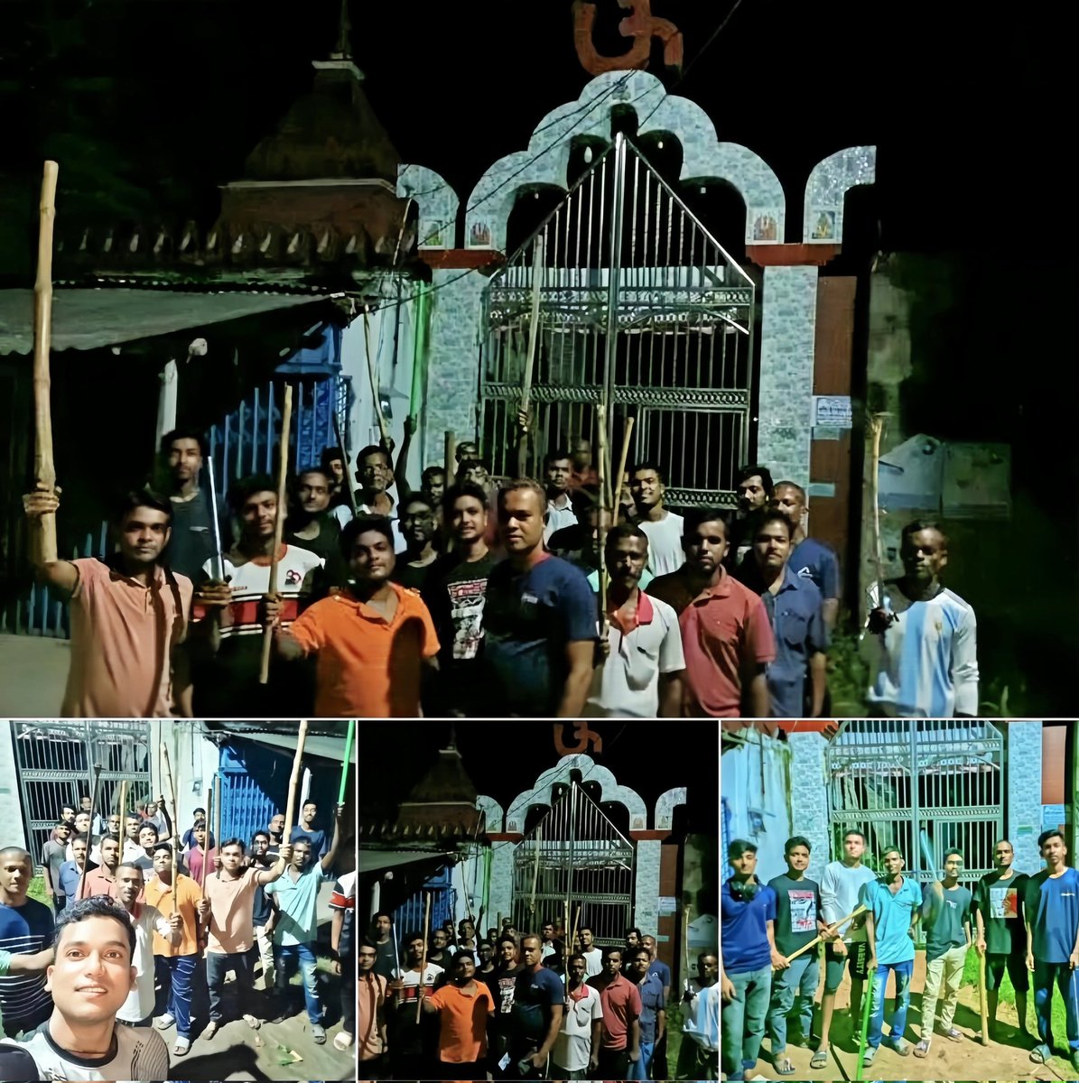 KattrrHindu's tweet photo. Hindus of Bangladesh have started protecting "THEIR" temple on their Own from Shantidoots

Its time to fight back in Self Defence

Har Har Mahadev https://t.co/bOLlnmrT73