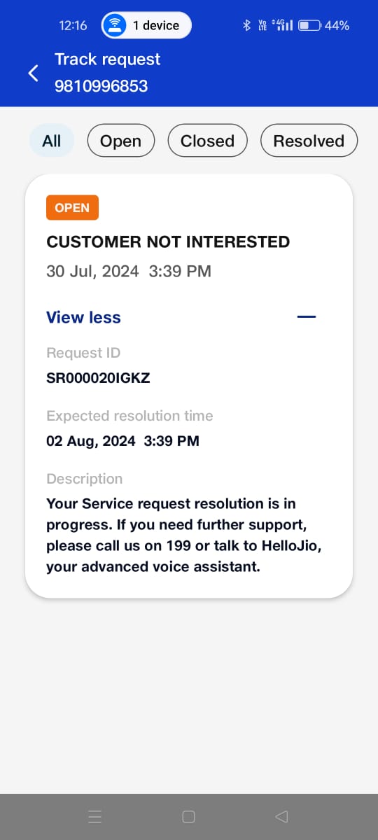 StutiVkb's tweet photo. @JM_Scindia @AshwiniVaishnaw @devusinh @PMOIndia @GoI_MeitY Worst is not even Sanjay Tiku appellate authority of Jio Del NCR is responding. No one is giving me resolution they are just passing time giving vague replies. My job is at stake.
Does @JioCare or @DoT_India realise that https://t.co/8fZT1hO1pt