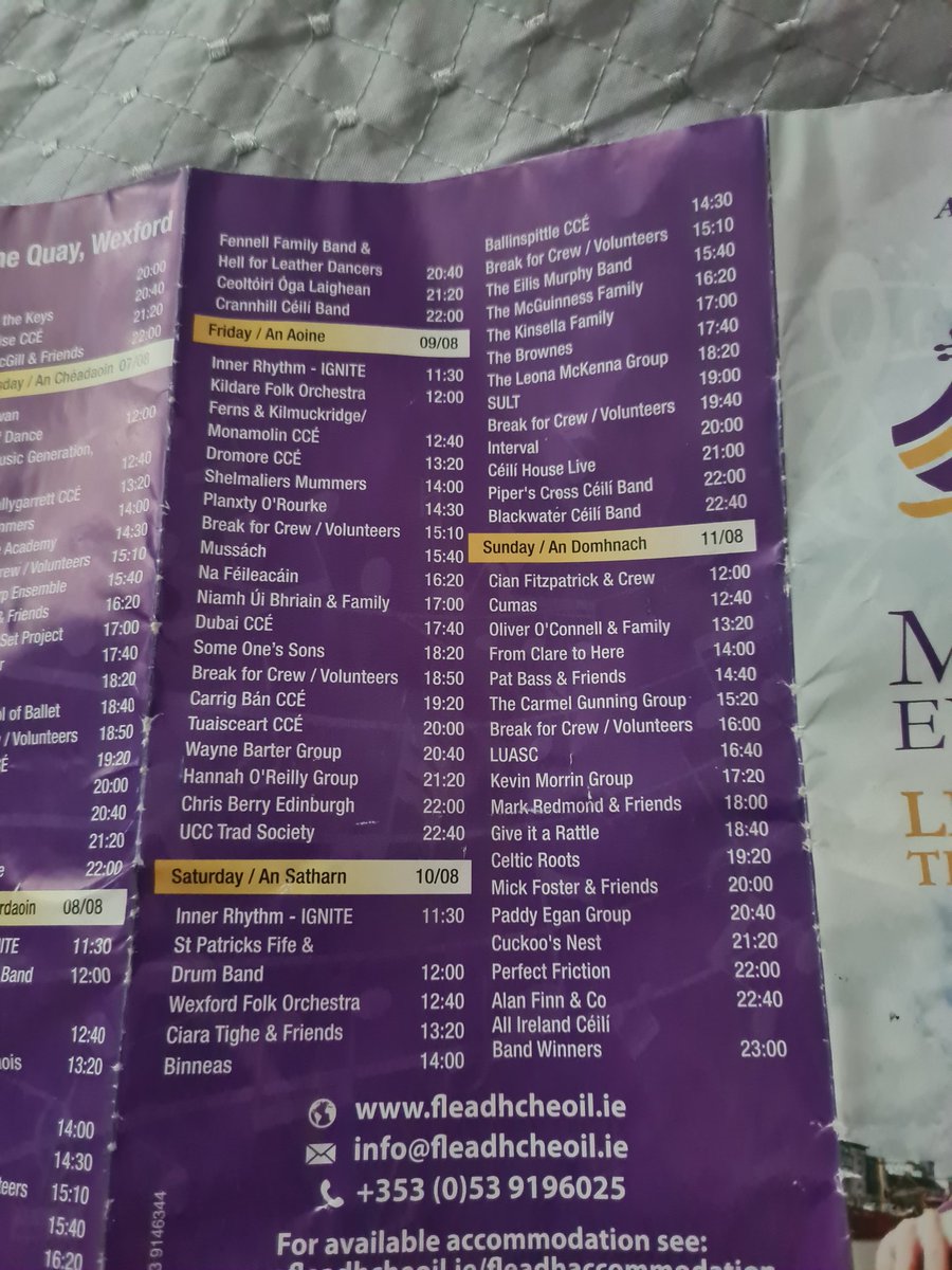 saerld's tweet photo. @daveallen1962 @byrne_padraig There's a brochure that eas printed giving all the details. There's tonight's and tomorrow's list for you. https://t.co/EATxpw4vUi