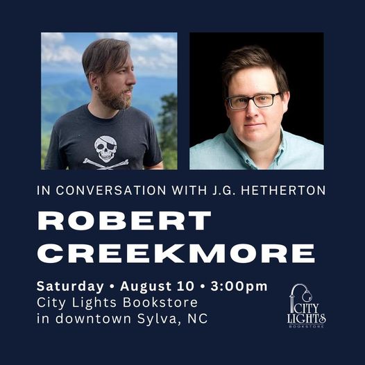 At 3 this afternoon!
@AuthorCreekmore <a href="/citylightsnc/">CityLightsBookstore</a>