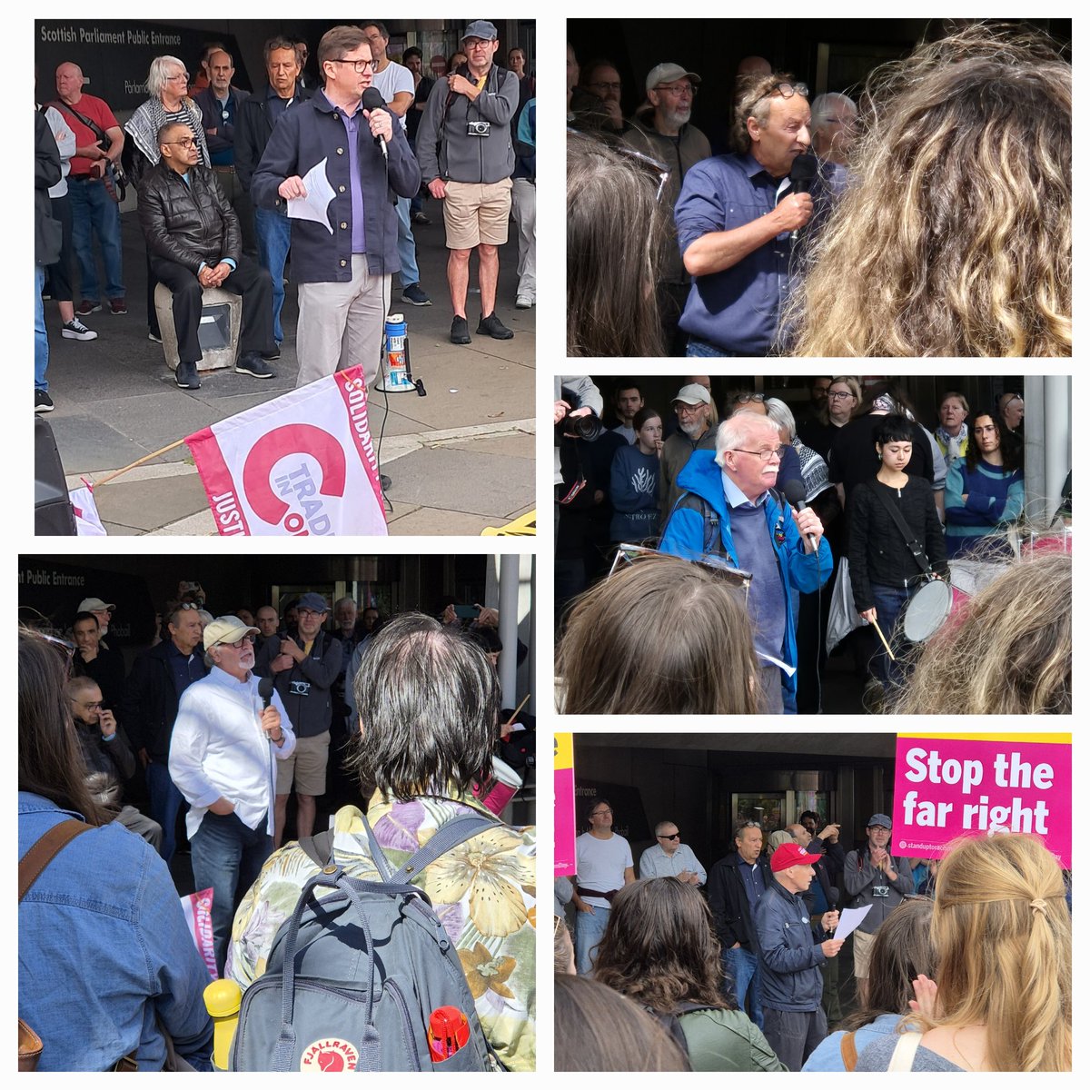 Great speakers at today's rally. We must stand together against the racists, fascists and the far right. Never forget  - it's the 1% who have most to gain if the rest of us turn against each other, rather than demanding a fair share of the wealth WE create and that they steal...