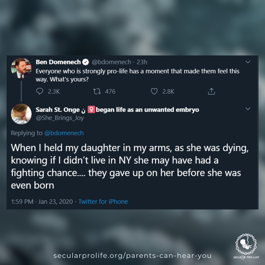 secularprolife's tweet photo. "They gave up on her before she was even born."
See similar testimonies here: https://t.co/QTQVtB4wmo
H/T @shebringsjoy #secularprolife https://t.co/ih2H4zEudk