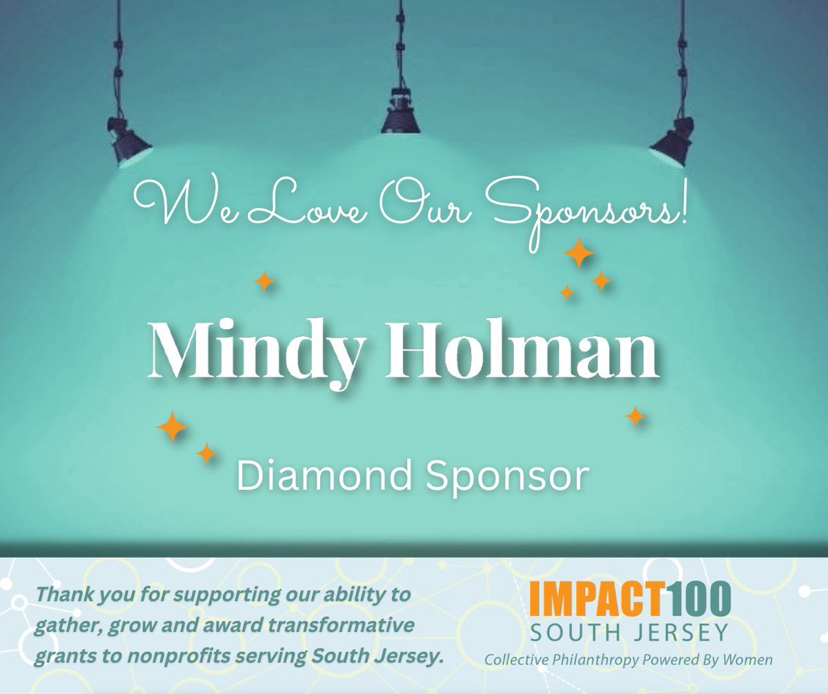 As an Impact100 South Jersey Charter Member, Mindy took a chance in 2017, but she believed in the potential of women's collective giving. We are truly grateful that she continues to support us and so many local organizations that lift up the people of our community. THANK YOU!!