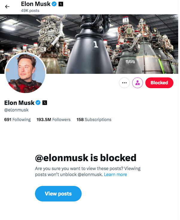 Everyone should block <a href="/elonmusk/">Elon Musk</a> on TWITTER!  
Post your screenshots and tweet!