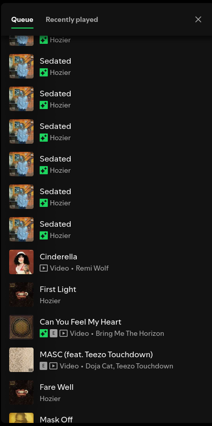thetabbyavery's tweet photo. spotify really wants me to listen to this Hozier song lol
I hope its that good https://t.co/SYlMxNe5Rg