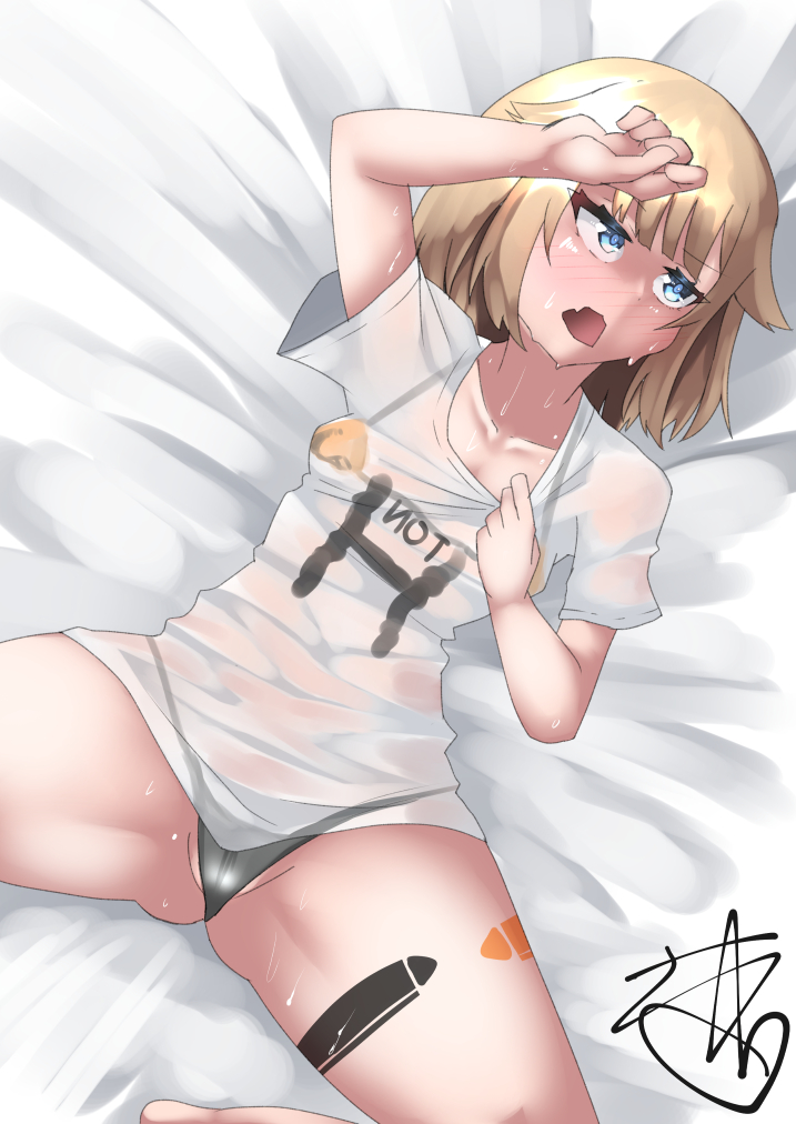 ワンドロ
オネチャンに白いTシャツ着せて水着がうっすら見えるやつ 