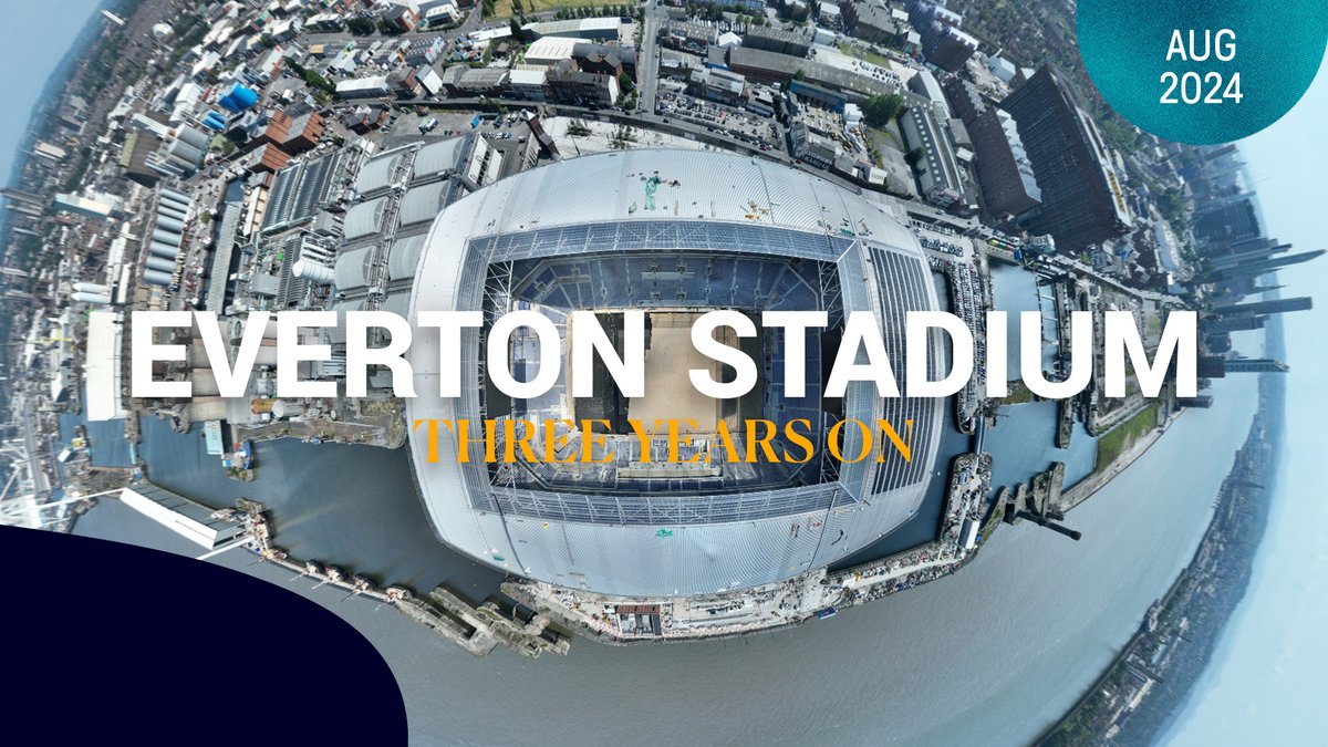 EvertonStadium's tweet photo. Three years ago today, we first broke ground at a historic, semi-derelict Bramley-Moore Dock! 🏟️

And now, with just a few short months to go, the long-awaited end is in sight. 🙌

▶️ https://t.co/g1yFEDmYuw https://t.co/t56NjO7P6A