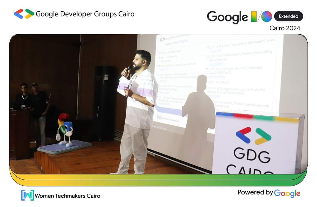 GDGCairo's tweet image. Our Event Google I/O Extended 2024 Cairo is launched. 🥳
Now we have Mohamed Nagy on stage giving the keynote of the event opening as GDG Cairo Lead 🔥

#GoogleIO #GoogleIOExtended #GoogleIOCairo #GoogleDeveloperGroups #GDGCairo #WTMCairo