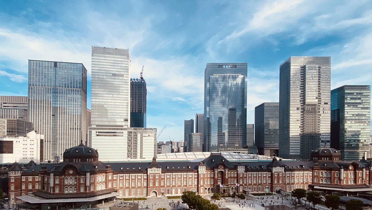 Just Tokyo Station on a hot summer day. 
Taken from the Shin Marunouchi building.