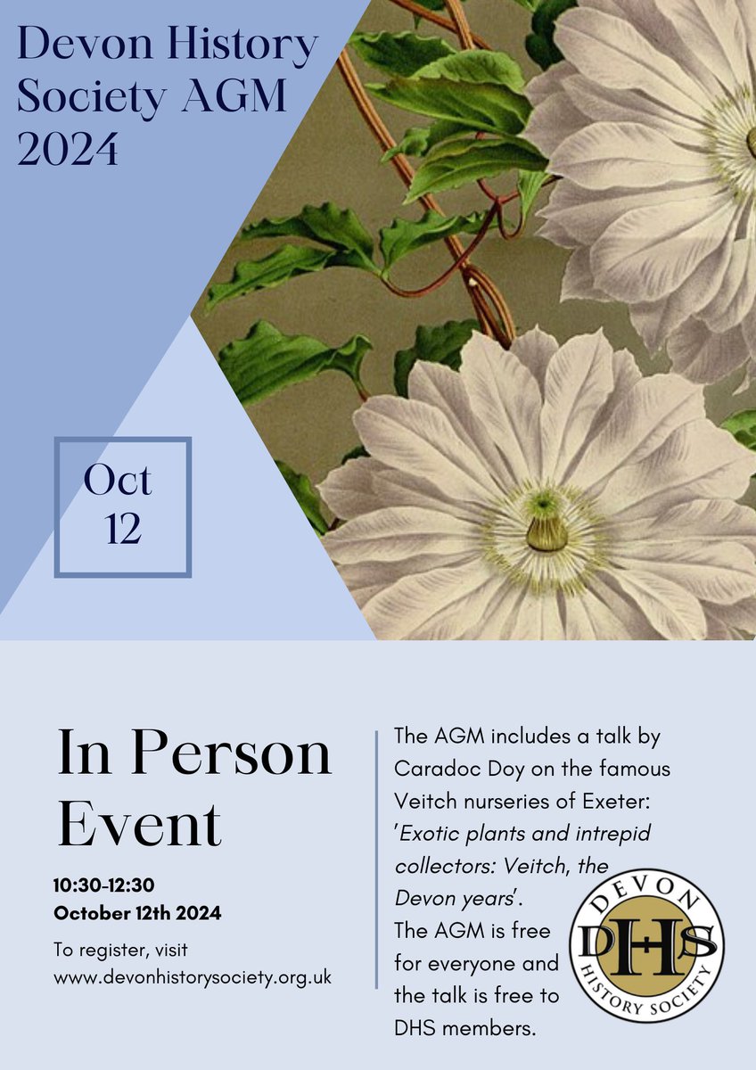 We've got a horticultural theme to our AGM this year. Why not join us. Non-members welcome for a small fee.