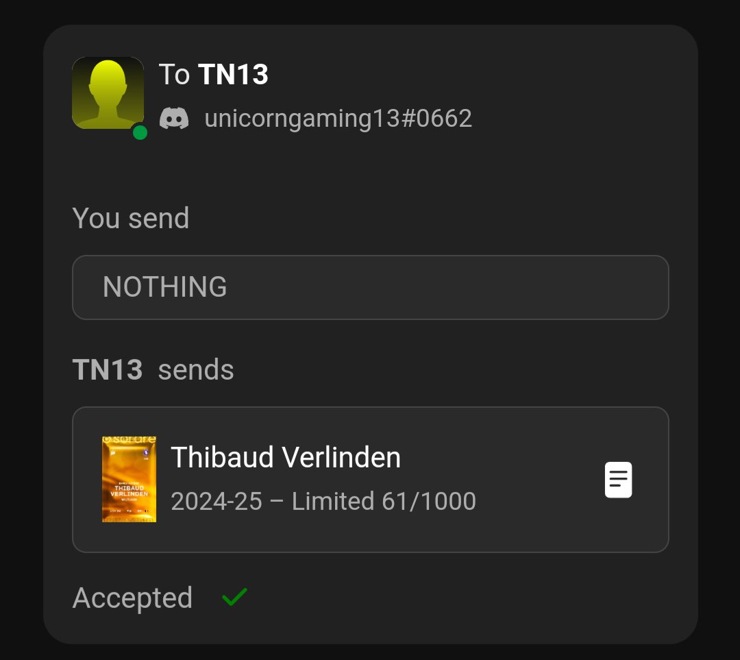 Thanks for the giveaway <a href="/ThomasNwlrts/">Thomas Nauwelaerts</a>!

Good luck to <a href="/kbeerschotva/">K. Beerschot V.A.</a> in JPL! <a href="/sorare/">Sorare</a>
