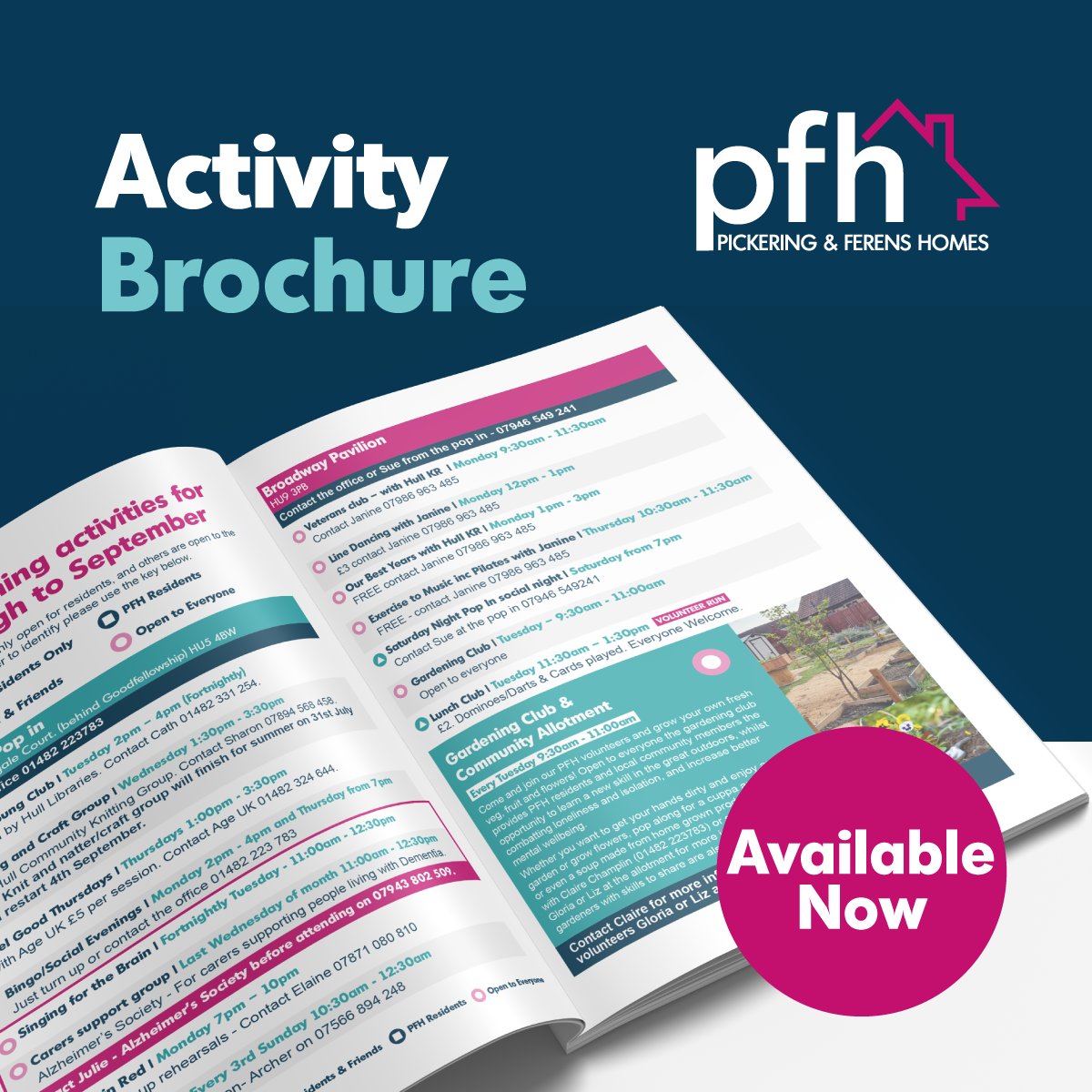 We keep adding new activities and events based on our resident's feedback – from Tai Chi to day trips, and not forgetting coffee mornings and bingo. We are proud to give loneliness the heave ho and encourage everyone to make new connections. 

pfh.org.uk/healthier-live…