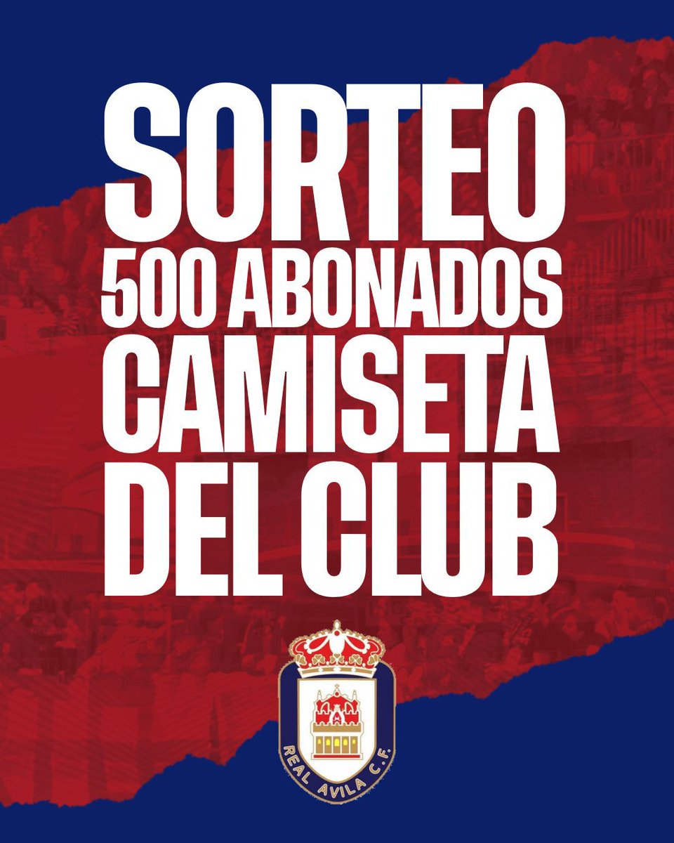 ♥️ Ya somos 𝟱𝟬𝟬 ABONADOS 💙
🥳 Y los vamos a celebrar, sorteando una camiseta del club.
🔁 Para entrar en el sorteo, tenéis que 𝘀𝗲𝗿 𝗮𝗯𝗼𝗻𝗮𝗱𝗼𝘀 𝘆 𝗱𝗮𝗿𝗹𝗲 𝗥𝗧.
🤭 Próximo objetivo: 1000. Queremos sentir todo el apoyo de la afición encarnada. 
💪¡Te esperamos!